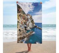 YUXBVKRS Cinque Terre Scenery Print Beach Towel Large Lightweight Soft Absorbent Bath Towel for Men Women Girls Travel Sports Shower Sand Free Towels 130x80cm