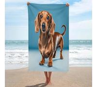 YUXBVKRS Dachshund Weiner Pet Dog Print Beach Towel Large Lightweight Soft Absorbent Bath Towel for Men Women Girls Travel Sports Shower Sand Free Towels 130x80cm