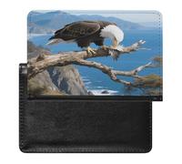 YUXBVKRS Eagle Combs Feathers Print Passport Holder for Travel | Cute Passport Cover, PU Travel Document Holder for Men Women