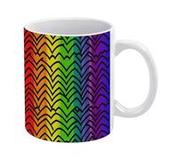 YUXBVKRS Gay Pride Rainbow Pattern Print Mug 11 Oz | Ceramic Mug with Handle, Cute Novelty Coffee Cup for Home, Office, and Tea Breaks, Her Or Him