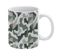 YUXBVKRS Geometric Camo Print Mug 11 Oz | Ceramic Mug with Handle, Cute Novelty Coffee Cup for Home, Office, and Tea Breaks, Her Or Him