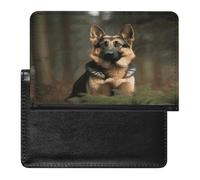 YUXBVKRS German Shepherd Print Passport Holder for Travel | Cute Passport Cover, PU Travel Document Holder for Men Women