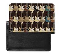 YUXBVKRS Guitar Pattern Print Passport Holder for Travel | Cute Passport Cover, PU Travel Document Holder for Men Women
