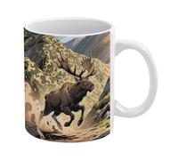 YUXBVKRS Hunting Camo Deer Print Mug 11 Oz | Ceramic Mug with Handle, Cute Novelty Coffee Cup for Home, Office, and Tea Breaks, Her Or Him