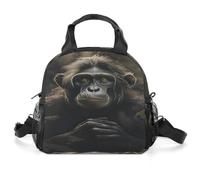 YUXBVKRS Monkey in Jungle Lunch Bag for Women & Men, Insulated Lunch Box with Shoulder Strap Portable Leakproof Cooler Tote Bag for Work, Picnic,Travel