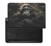 YUXBVKRS Monkey in Jungle Print Passport Holder for Travel | Cute Passport Cover, PU Travel Document Holder for Men Women