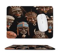 YUXBVKRS Mouse Pad with Stitched Edge, Rubber Small Mouse Mat, African Ritual Ethnic Tribal Printing, 7.9"x9.4" Inches, Waterproof & Portable for Office, Gaming, Study