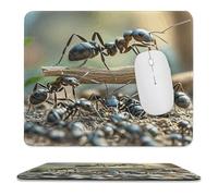 YUXBVKRS Mouse Pad with Stitched Edge, Rubber Small Mouse Mat, Ant Bridge Printing, 9.8"x11.8" Inches, Waterproof & Portable for Office, Gaming, Study
