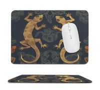 YUXBVKRS Mouse Pad with Stitched Edge, Rubber Small Mouse Mat, Gecko Lizards Printing, 7.9"x9.4" Inches, Waterproof & Portable for Office, Gaming, Study
