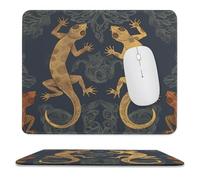 YUXBVKRS Mouse Pad with Stitched Edge, Rubber Small Mouse Mat, Gecko Lizards Printing, 9.8"x11.8" Inches, Waterproof & Portable for Office, Gaming, Study