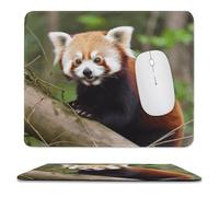 YUXBVKRS Mouse Pad with Stitched Edge, Rubber Small Mouse Mat, Little Red Panda Printing, 9.8"x11.8" Inches, Waterproof & Portable for Office, Gaming, Study