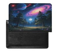 YUXBVKRS Nature Outer Space Galaxy Starry Night Print Passport Holder for Travel | Cute Passport Cover, PU Travel Document Holder for Men Women