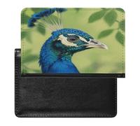 YUXBVKRS Peacock Head Print Passport Holder for Travel | Cute Passport Cover, PU Travel Document Holder for Men Women