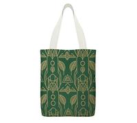 YUXBVKRS Peel And Stick Art Decor Canvas Tote Bag with Zipper Pocket, Double-Sided Print Shoulder Bag for Women