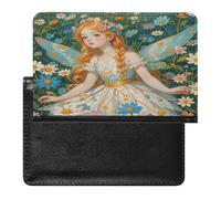 YUXBVKRS Pfhorn Flower Fairy Print Passport Holder for Travel | Cute Passport Cover, PU Travel Document Holder for Men Women