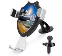 YUXBVKRS Phone Holders for Your Car Stable Grip, Universal Hawaii Beach Printed Phone Stand Adjustable Car Phone Mount for Dashboard & Windscreen & Air Vent with Strong Suction Cup