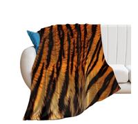 YUXBVKRS Tiger Striped Pattern Blanket 150×200 cm, Soft Cozy Flannel Printed Throw Blanket for Couch Bed Home Decor
