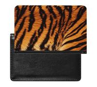 YUXBVKRS Tiger Striped Pattern Print Passport Holder for Travel | Cute Passport Cover, PU Travel Document Holder for Men Women