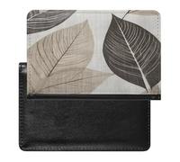 YUXBVKRS White Leaf Pattern Print Passport Holder for Travel | Cute Passport Cover, PU Travel Document Holder for Men Women