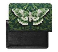 YUXBVKRS White Moth Print Passport Holder for Travel | Cute Passport Cover, PU Travel Document Holder for Men Women