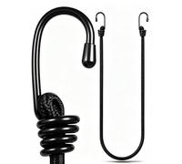 Yuxh Bungee Cords with Hooks, Black, 100 Inch, 2 Pack