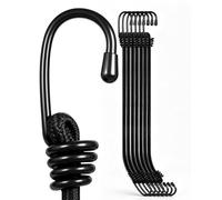 Yuxh Bungee Cords with Hooks, Black, 24 Inch, 8 Pack