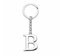 Yuxh Keychain A-Z Single Letter Keyring DIY Key Ring Cool Little Gift, B, Medium