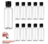 YUXIANLB 10 Pcs Travel Plastic Empty Bottle with Flip Cap Portable Leak Proof Transparent Dispenser Bottles Travel Clear Cosmetic Container for Liquids Lotion Shampoo Conditioner Black