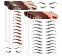 YUXIANLB 10 Sheets 4D Eyebrow Tattoo Stickers Waterproof Eyebrow Stickers Hair Natural Artificial Eyebrow Removable Instant Transfer Brow Shaper Eyebrow Care Shaping