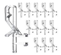 YUXIANLB 12 Pcs Hidden Channel Valance Clips, 1-7/8 inch Hidden Clear Plastic Blinds Valance Clips for Valances with a Groove in The Back Replacement Clip for Blinds Wood & Faux Wood Window Blind