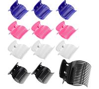 YUXIANLB 12 Pcs Hot Roller Clips Plastic Hair Curler Claw Clips for Sectioning Styling Creating Curls Lightweight Styling Accessories for Salon Home Use Works on Curly Wavy Straight Hair Hairstyling