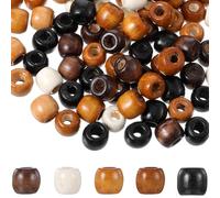 YUXIANLB 150 Pcs Natural Wood Beads, Large Hole Round Spacer Beads for DIY Jewelry Making, Macrame Bracelets, Necklaces, Keychains, Hair Accessories, Home Decor, Boho Crafts