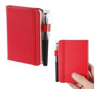 YUXIANLB 1pcs Pocket Notebook Portable A7 Note Book Note Pad Journal Notebook PU Leather Notebooks With Elastic Band Inner Pocket Hardcover Notepad With Pen For Writing Note Taking (Red)