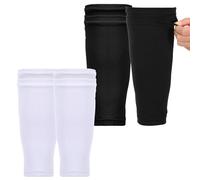 YUXIANLB 2 Pairs Soccer Shin Guard Covers Breathable Compression Sleeves for Football Running Cycling Training Soft Calf Support for Stay Protected Comfortable During Outdoor Sport Activities