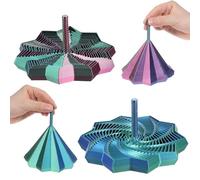 YUXIANLB 2 Pcs 3D Printed Expanded Sensory Fidget Star, 4.61 Inch Colorful Octagonal Fractal Toys Whirling Spiral Design Multi-Color with Handles for Office Desktop Decompression ADHD Stress Relief