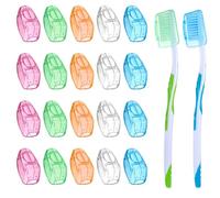 YUXIANLB 20 Pack Travel Toothbrush Covers Toothbrush Head Cover Protector Protective Case Outdoor Camping Hiking Tooth Rush Head Cap Toothbrushes Cover Holders fits Most Manual Toothbrushes