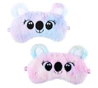 YUXIANLB 2PCS Koala Style Plush Eye Mask, Sleep Mask for Kids, Cute Eye Mask for Sleeping, Soft Funny Sleep Blindfold, Cartoon Koala Face Eye Cover, Comfortable Animal Sleeping Eye Shade