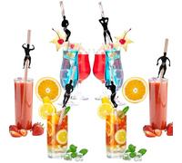 YUXIANLB 36 Pcs Rose Gold Disposable Paper Straws Elegant Party Drinking Straws with Dancer Design for Weddings Bridal Showers Birthdays Cocktail Parties Stylish for Celebrations Anniversaries Juice