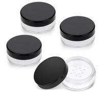 YUXIANLB 4 Pack Refillable Loose Powder Containers Travel Size Empty Makeup Compact with 360° Rotating Lid Plastic Powder Holder for DIY Cosmetics Highlighter Blush Eyeshadow Portable No Puff Included
