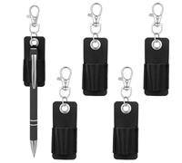 YUXIANLB 4 Pcs Badge Holders with Pen Holder PU Leather Neck Lanyard Keychain for ID Cards Keys Access Cards Professional Accessories for Nurses Clerks Couriers Security Work Conferences Hospitals