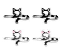 YUXIANLB 4PCS Adjustable Knitting Crochet Hook Rings for Fingers Metal Open Yarn Guide for Faster Knitting Ergonomic Thimble Holders for Crocheters Accessories for Yarn Crafting for Mother and Grandma