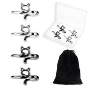 YUXIANLB 4pcs Crochet Ring Adjustable Metal Open Yarn Tension Rings for Finger Crocheting Cat Knitting Thimbles Holders Finger Guard Ring with Box&Storage Bag DIY Craft Project Thanksgiving Presents B