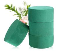 YUXIANLB 4Pcs Round Floral Foam Blocks, 3.15" Green Wet Dry Flower Plant Foam, Styrofoam Block Flowers Arrangement Supplies, Florist Plant Foam for Artificial and Fresh Flower Arrangement