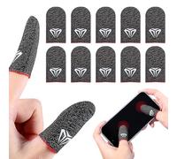 YUXIANLB 5 Pairs Gaming Finger Sleeves for Mobile Phone Breathable Anti Sweat Anti Dryness Ultra Sensitive Finger Gloves Black Carbon Fiber Thumb Sleeves Gaming