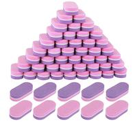 YUXIANLB 50 Pack Mini Sponge Nail Buffer Blocks Nail Files and Buffers 100/180 Grit Double Sided Nail File for Smoothing and Polishing Acrylic Nails(Pink and Purple)