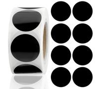 YUXIANLB 500 PCS 1 Inch Black Round Color Coding Circle Dot Sticker, Round Sticker Adhesive Labels on a Roll for Office, Classroom