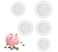 YUXIANLB 5pcs Silicone Piggy Bank Stopper, Durable White Rubber Plugs Snap Replacement Top Hat Grommets Money Saving Box Locking Round Hole Cover Seal for Coin Jar Accessories 36mm, 39mm, 40mm, 45mm