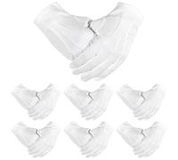 YUXIANLB 6 Pairs White Christmas Gloves Usher Short White Gloves Women Uniform Gloves Small White Gloves Clown Accessories Polyester Mens Glove Parades Costume For Butler Costume Police Server Wedding