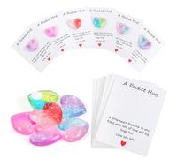 YUXIANLB 6 Pcs Pocket Hug Gift Set with Greeting Cards Cute Little Heart Keepsake Tokens for Family Loved Ones Thoughtful Relationship Gifts for Birthdays Valentine's Day Anniversaries Long Distance