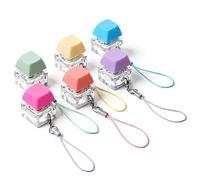 YUXIANLB 6PCS Keyboard Fidget Keychain Decompression Keyboard Clicker Toys Keyboards Fidgets Button Portable Mechanical Fidget Button Fidgets Gifts Finger Clicker Tool for Adult Pass The Time